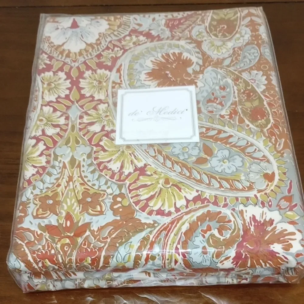 de' Medici by Eastern Concepts Egyptian Cotton Jacquard Queen Duvet Cover - NEW!